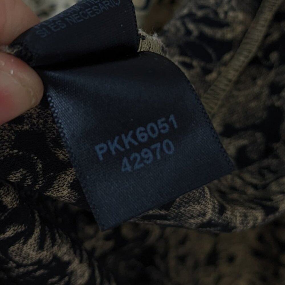 Parallel Tan & Black Retro Pattern Long Sleeve Wr… - image 7